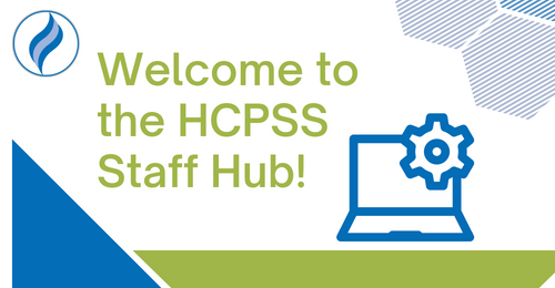 graphic of shapes and text stating Welcome to the HCPSS Staff Hub!